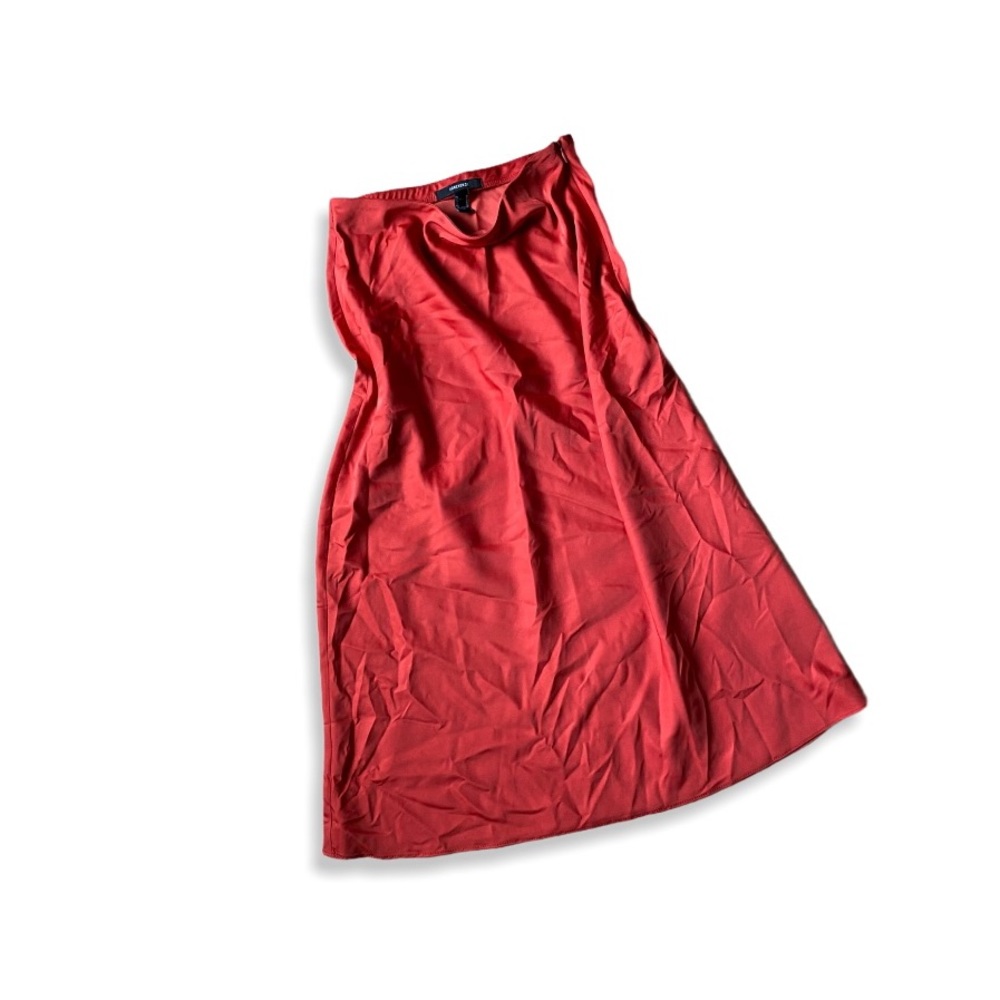 NWOT Silk Slip Skirt Burnt Red